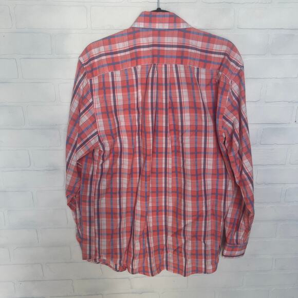 Southern Marsh Men's Pink Blue White Long Sleeve Button Down Plaid -sz M - Picture 2 of 6